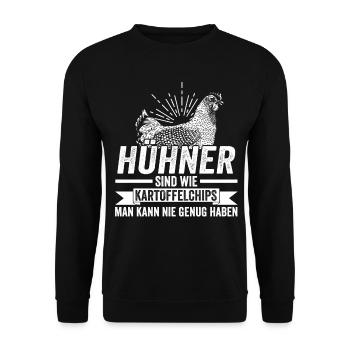 Huhn Hühnerstall Bauernhof Bauer Landwirt Hühner - Unisex Pullover - Schwarz - Vorne - Alina (178cm) & Michal (187cm)