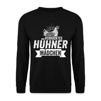 Huhn Hühnerstall Bauernhof Bauer Landwirt Hühner - Unisex Pullover - Schwarz - Vorne - Alina (178cm) & Michal (187cm)