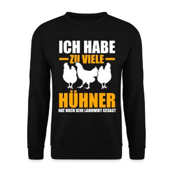 Huhn Hühnerstall Bauernhof Bauer Landwirt Hühner - Unisex Pullover - Schwarz - Vorne - Alina (178cm) & Michal (187cm)