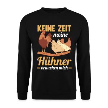 Huhn Hühnerstall Bauernhof Bauer Landwirt Hühner - Unisex Pullover - Schwarz - Vorne - Alina (178cm) & Michal (187cm)