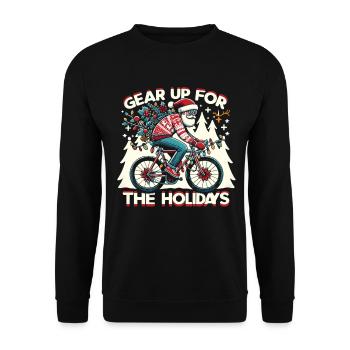 Gear Up For The Holidays Road Bike Bicycle Cycling - Unisex Sweatshirt - black - Front - Alina (178cm) & Michal (187cm)