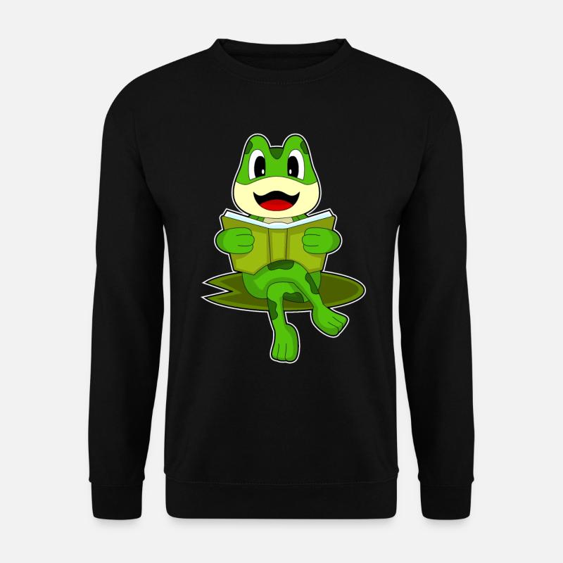 Frog Nerd Book - Unisex Sweatshirt - black