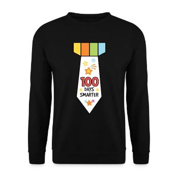 100 Days smarter for students 100 Days of School - Unisex Sweatshirt - black - Front - Alina (178cm) & Michal (187cm)