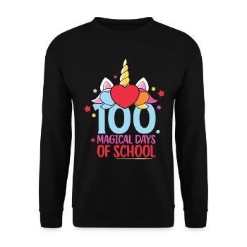 100 magical Days of School - 100 Days of School - Unisex Sweatshirt - black - Front - Alina (178cm) & Michal (187cm)