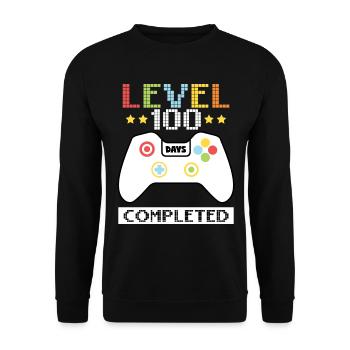 Level 100 Days Completed - 100 Days of School - Unisex Sweatshirt - black - Front - Alina (178cm) & Michal (187cm)