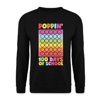 Poppin' 100 jours d’école - 100 jours d’école - Sweat-shirt Unisexe - noir - Devant - Alina (178cm) & Michal (187cm)