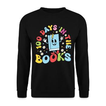 100 Days in the Books - Schüler 100 Days of School - Unisex Pullover - Schwarz - Vorne - Alina (178cm) & Michal (187cm)
