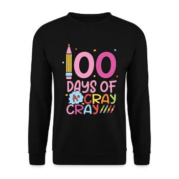 100 Days of Cray für Schüler 100 Days of School - Unisex Pullover - Schwarz - Vorne - Alina (178cm) & Michal (187cm)