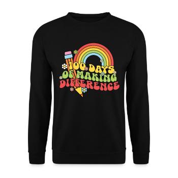 100 Days of Cray of Difference 100 Days of School - Unisex Pullover - Schwarz - Vorne - Alina (178cm) & Michal (187cm)