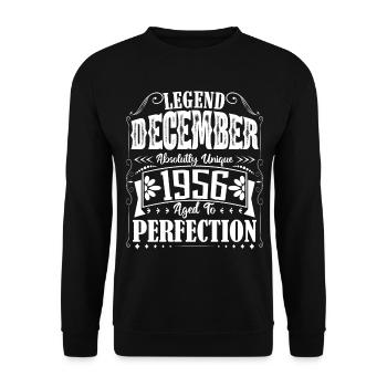December 1956. December 1956 Birthday Gift - Unisex Sweatshirt - black - Front - Alina (178cm) & Michal (187cm)