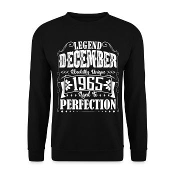 Décembre 1965. Cadeau d'Anniversaire decembre 1965 - Sweat-shirt Unisexe - noir - Devant - Alina (178cm) & Michal (187cm)