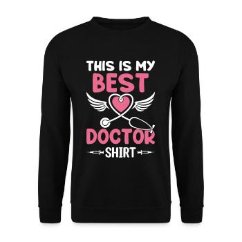 This Is My Best Doctor Shirt Emergency Doctor - Unisex Sweatshirt - black - Front - Alina (178cm) & Michal (187cm)
