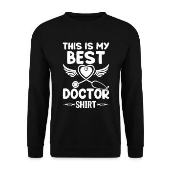This Is My Best Doctor Shirt Hospital Doctor - Unisex Pullover - Schwarz - Vorne - Alina (178cm) & Michal (187cm)