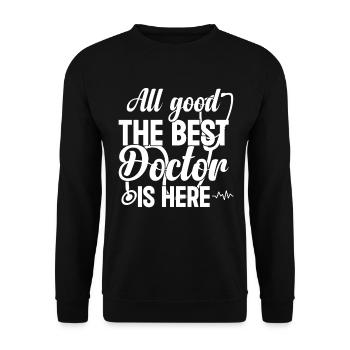Tout va bien Le meilleur médecin est là - Emergency Docto - Sweat-shirt Unisexe - noir - Devant - Alina (178cm) & Michal (187cm)