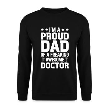 Docteur - Je suis un fier papa d’un doc génial - Sweat-shirt Unisexe - noir - Devant - Alina (178cm) & Michal (187cm)