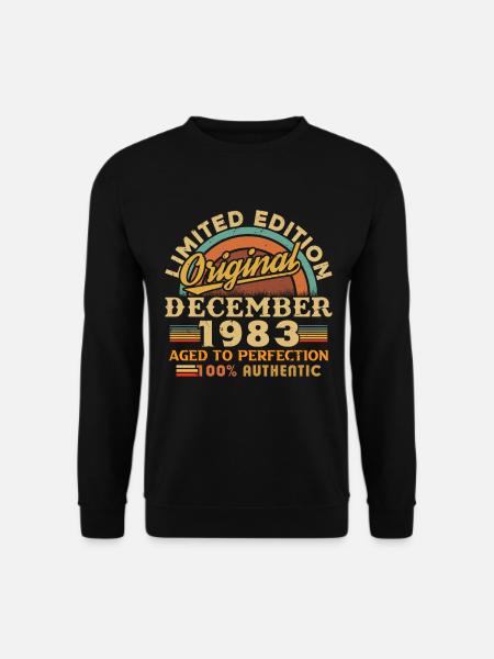 Dezember 1983 Vintage Retro Geburtstagsgeschenk - Unisex Pullover - Schwarz