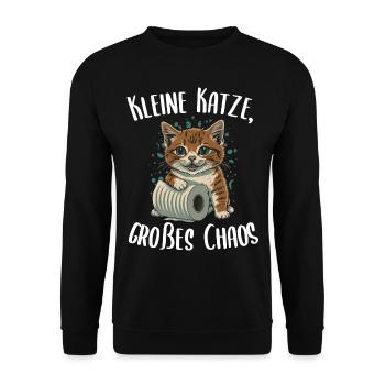 Chaton et l’aventure du rouleau de papier - Sweat-shirt Unisexe - noir - Devant - Alina (178cm) & Michal (187cm)
