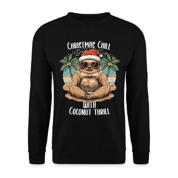 Noël tropical : paresseux et noix de - Sweat-shirt Unisexe - noir - Devant - Alina (178cm) & Michal (187cm)