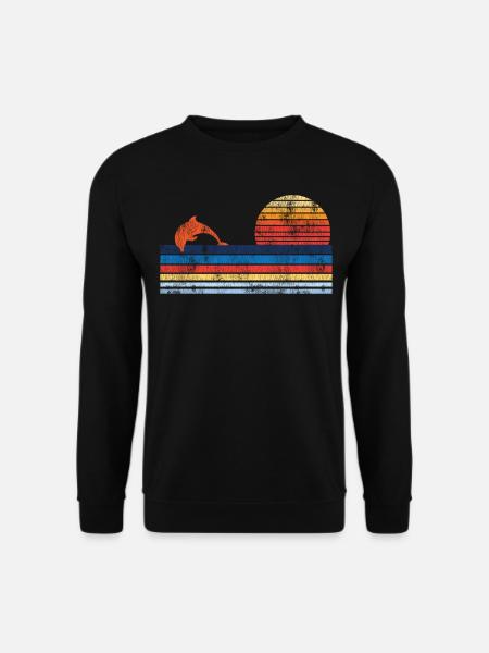 Dolphin Retro Vintage - Unisex Pullover - Schwarz