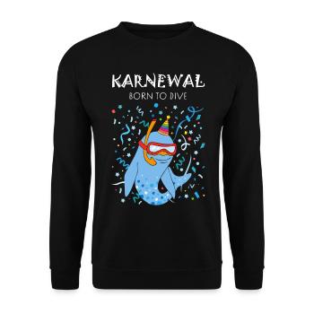 Karneval Konfetti Tauchen Taucher Tauchschein - Unisex Pullover - Schwarz - Vorne - Alina (178cm) & Michal (187cm)