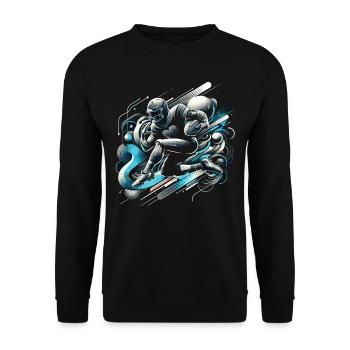 American Football Football Football Helm Football - Unisex Pullover - Schwarz - Vorne - Alina (178cm) & Michal (187cm)
