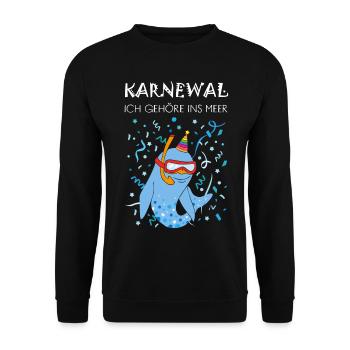 Karneval Konfetti Sommerpause Sommerferien Jecken - Unisex Pullover - Schwarz - Vorne - Alina (178cm) & Michal (187cm)