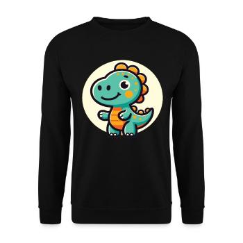Dinosaure Trex Dino Bébé Dino Enfants Dinos - Sweat-shirt Unisexe - noir - Devant - Alina (178cm) & Michal (187cm)