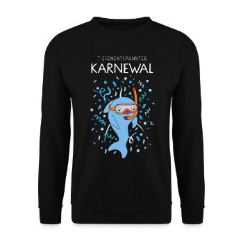 Tiefenentspannter Karneval Konfetti Taucher - Unisex Pullover - Schwarz - Vorne - Alina (178cm) & Michal (187cm)