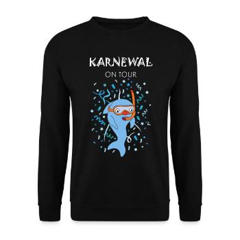 Karneval Konfetti Sommerferien Urlaub Mallorca - Unisex Pullover - Schwarz - Vorne - Alina (178cm) & Michal (187cm)