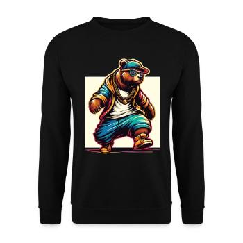 Ours, Ours, Tête D’ours, Ours, Ours Brun, Ours - Sweat-shirt Unisexe - noir - Devant - Alina (178cm) & Michal (187cm)