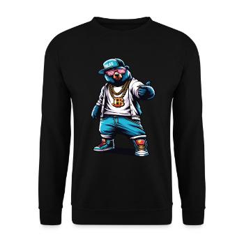 Ours, Ours, Tête D’ours, Ours, Ours Brun, Ours - Sweat-shirt Unisexe - noir - Devant - Alina (178cm) & Michal (187cm)