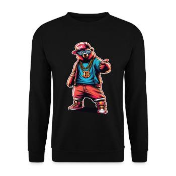 Ours, Ours, Tête D’ours, Ours, Ours Brun, Ours - Sweat-shirt Unisexe - noir - Devant - Alina (178cm) & Michal (187cm)