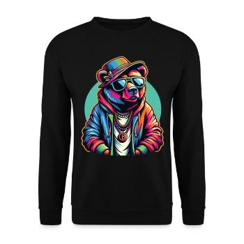 Ours, Ours, Tête D’ours, Ours, Ours Brun, Ours - Sweat-shirt Unisexe - noir - Devant - Alina (178cm) & Michal (187cm)