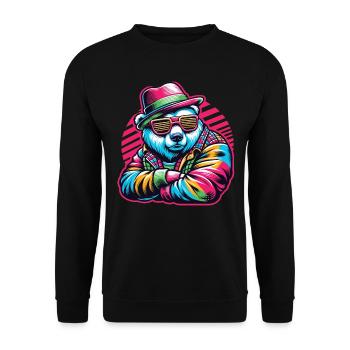 Ours, Ours, Tête D’ours, Ours, Ours Brun, Ours - Sweat-shirt Unisexe - noir - Devant - Alina (178cm) & Michal (187cm)