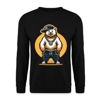 Ours, Ours, Tête D’ours, Ours, Ours Brun, Ours - Sweat-shirt Unisexe - noir - Devant - Alina (178cm) & Michal (187cm)