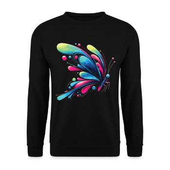 Ailes de rêve : motif de papillon créatif - Sweat-shirt Unisexe - noir - Devant - Alina (178cm) & Michal (187cm)