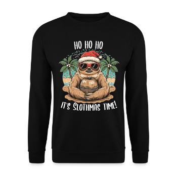 Noël tropical : paresseux et noix de - Sweat-shirt Unisexe - noir - Devant - Alina (178cm) & Michal (187cm)