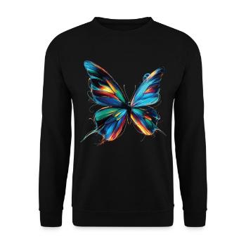 Cyber Wings : Papillon numérique - Sweat-shirt Unisexe - noir - Devant - Alina (178cm) & Michal (187cm)
