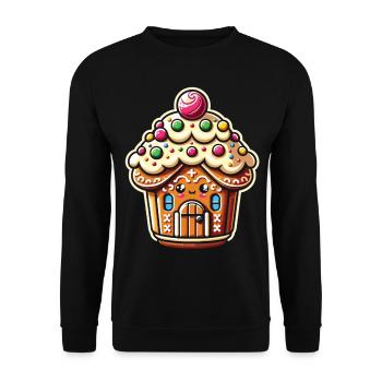Gingerbread House Fantasy: Cupcake Edition - Unisex Sweatshirt - black - Front - Alina (178cm) & Michal (187cm)