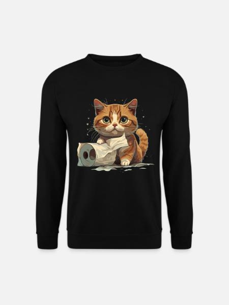 Playful Kitten: Toilet Fun - Unisex Sweatshirt - black