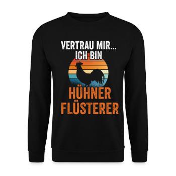 Huhn Hühnerstall Bauernhof Bauer Landwirt Hühner - Unisex Pullover - Schwarz - Vorne - Alina (178cm) & Michal (187cm)
