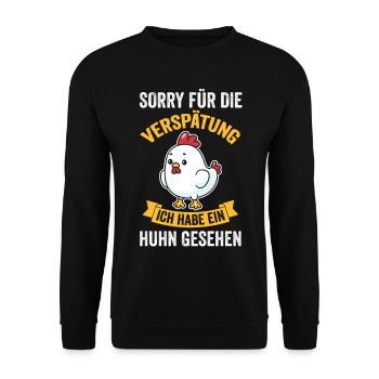 Huhn Hühnerstall Bauernhof Bauer Landwirt Hühner - Unisex Pullover - Schwarz - Vorne - Alina (178cm) & Michal (187cm)