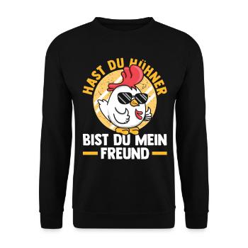 Huhn Hühnerstall Bauernhof Bauer Landwirt Hühner - Unisex Pullover - Schwarz - Vorne - Alina (178cm) & Michal (187cm)