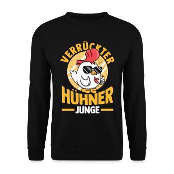 Huhn Hühnerstall Bauernhof Bauer Landwirt Hühner - Unisex Pullover - Schwarz - Vorne - Alina (178cm) & Michal (187cm)