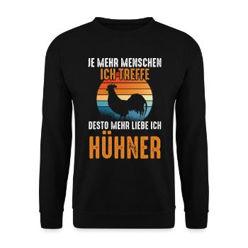 Huhn Hühnerstall Bauernhof Bauer Landwirt Hühner - Unisex Pullover - Schwarz - Vorne - Alina (178cm) & Michal (187cm)
