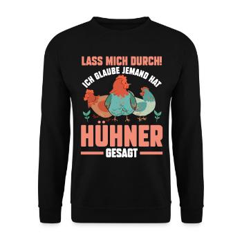 Huhn Hühnerstall Bauernhof Bauer Landwirt Hühner - Unisex Pullover - Schwarz - Vorne - Alina (178cm) & Michal (187cm)