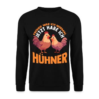 Huhn Hühnerstall Bauernhof Bauer Landwirt Hühner - Unisex Pullover - Schwarz - Vorne - Alina (178cm) & Michal (187cm)