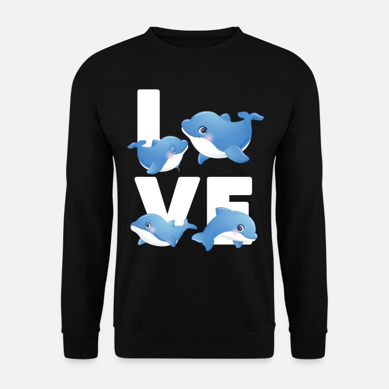 L’amour des dauphins - Sweat-shirt Unisexe - noir