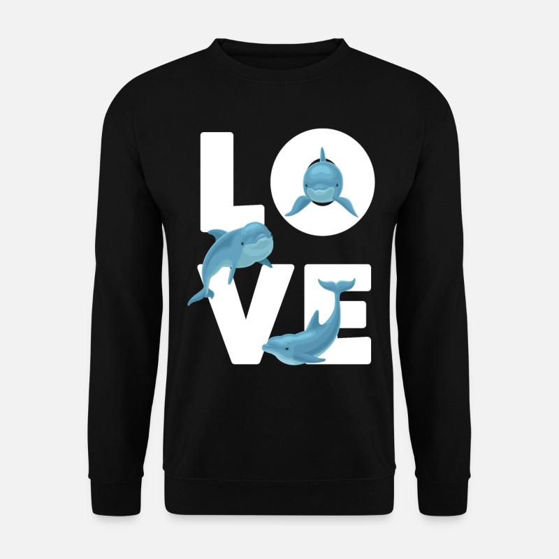 Dolphin Love - Unisex Sweatshirt - black