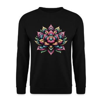 Lotus Flower - Unisex Sweatshirt - black - Front - Alina (178cm) & Michal (187cm)